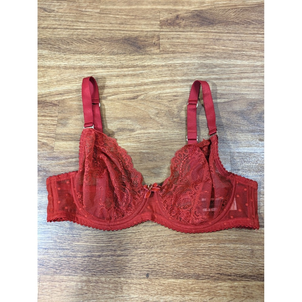 Dita Von Teese Red Lace Underwire Bra 36C
